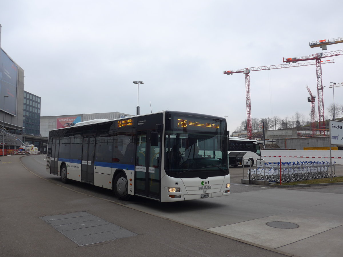 (189'564) - ATE Bus, Effretikon - Nr. 58/ZH 486'958 - MAN am 19. M�rz 2018 in Z�rich, Flughafen