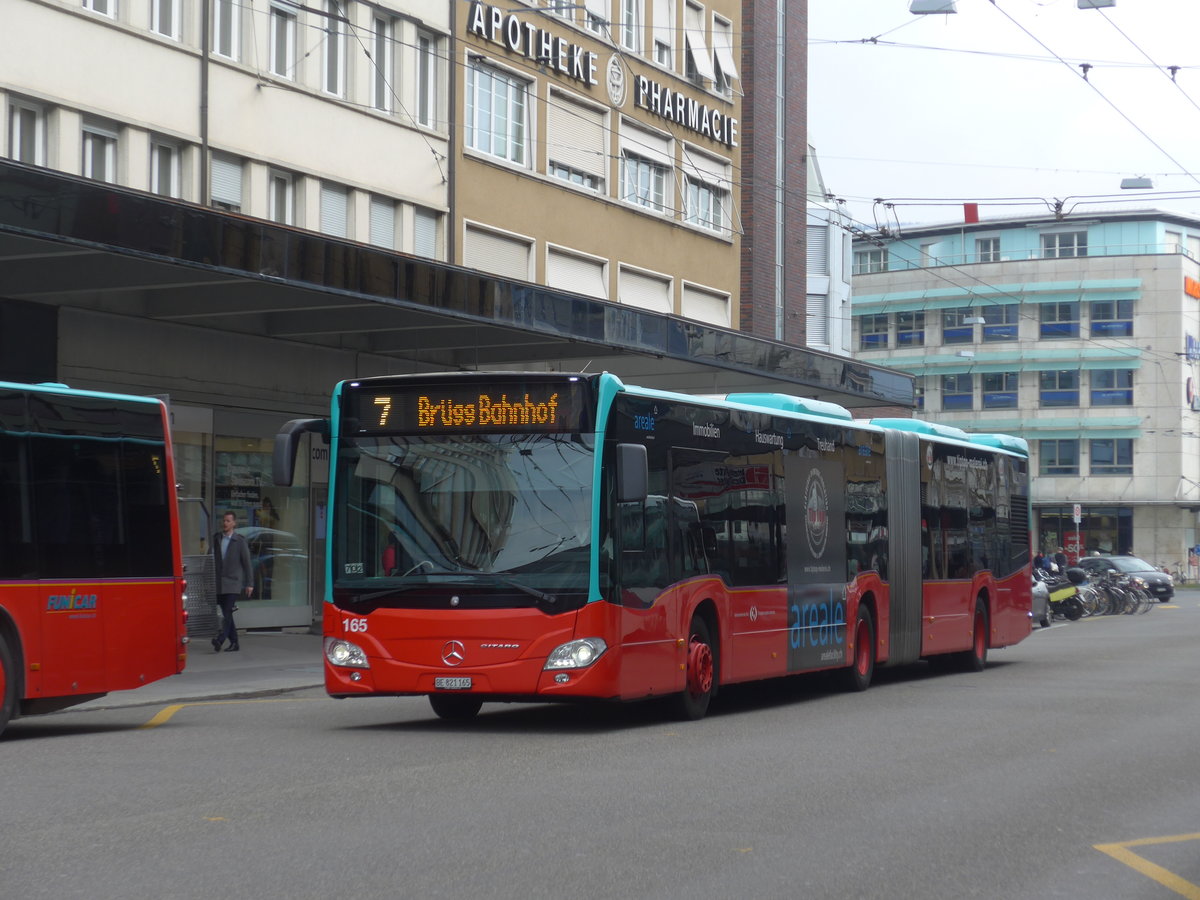 (189'625) - VB Biel - Nr. 165/BE 821'165 - Mercedes am 26. M�rz 2018 beim Bahnhof Biel
