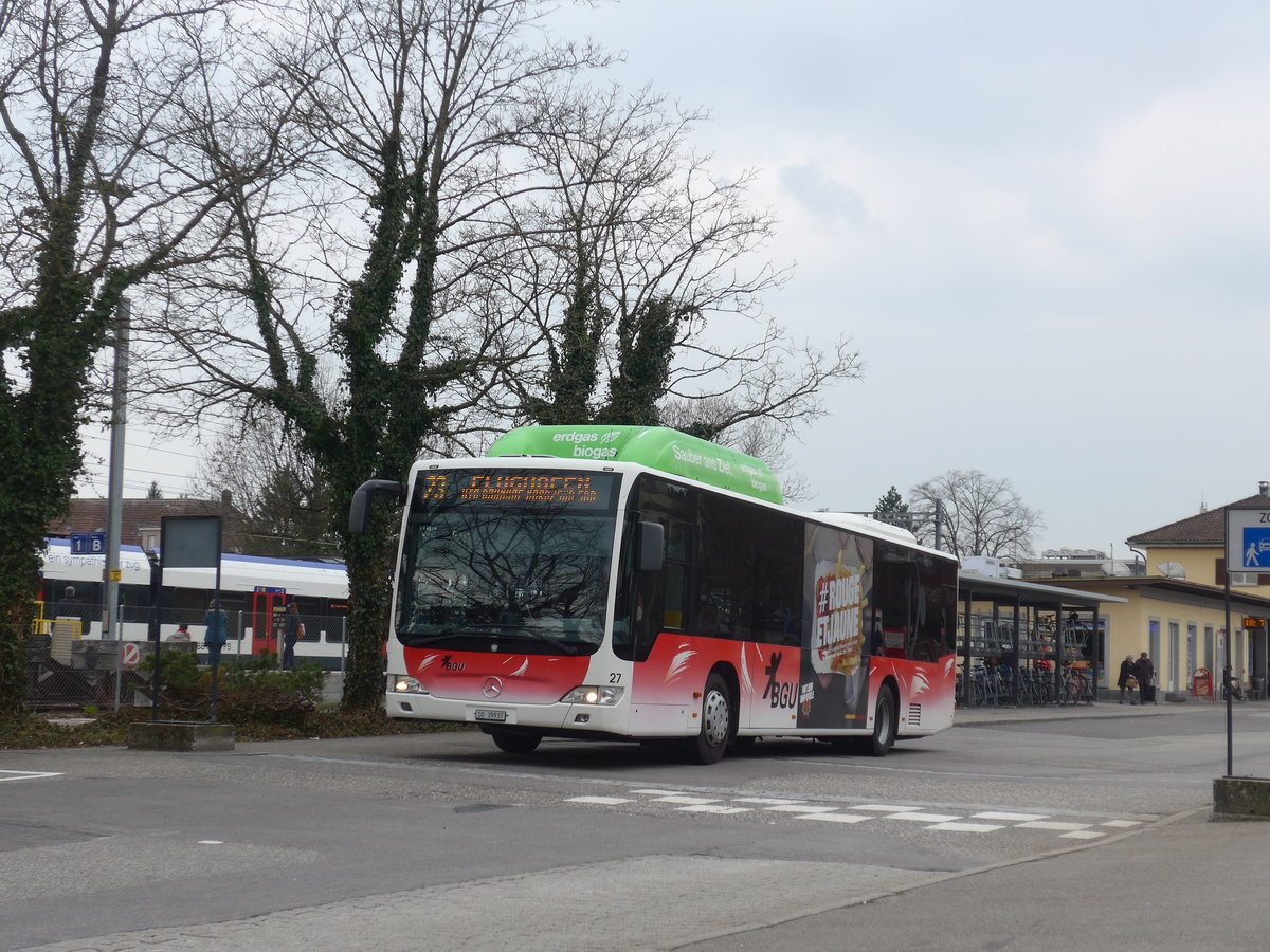 (189'640) - BGU Grenchen - Nr. 27/SO 39'937 - Mercedes am 26. M�rz 2018 beim Bahnhof Grenchen S�d