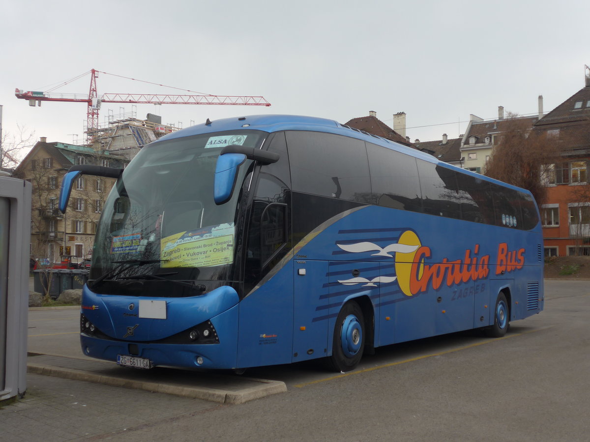 (189'674) - Aus Kroatien: Croatia Bus, Zagreb - ZG 6611-GA - Volvo/Atomic am 26. M�rz 2018 in Z�rich, Sihlquai