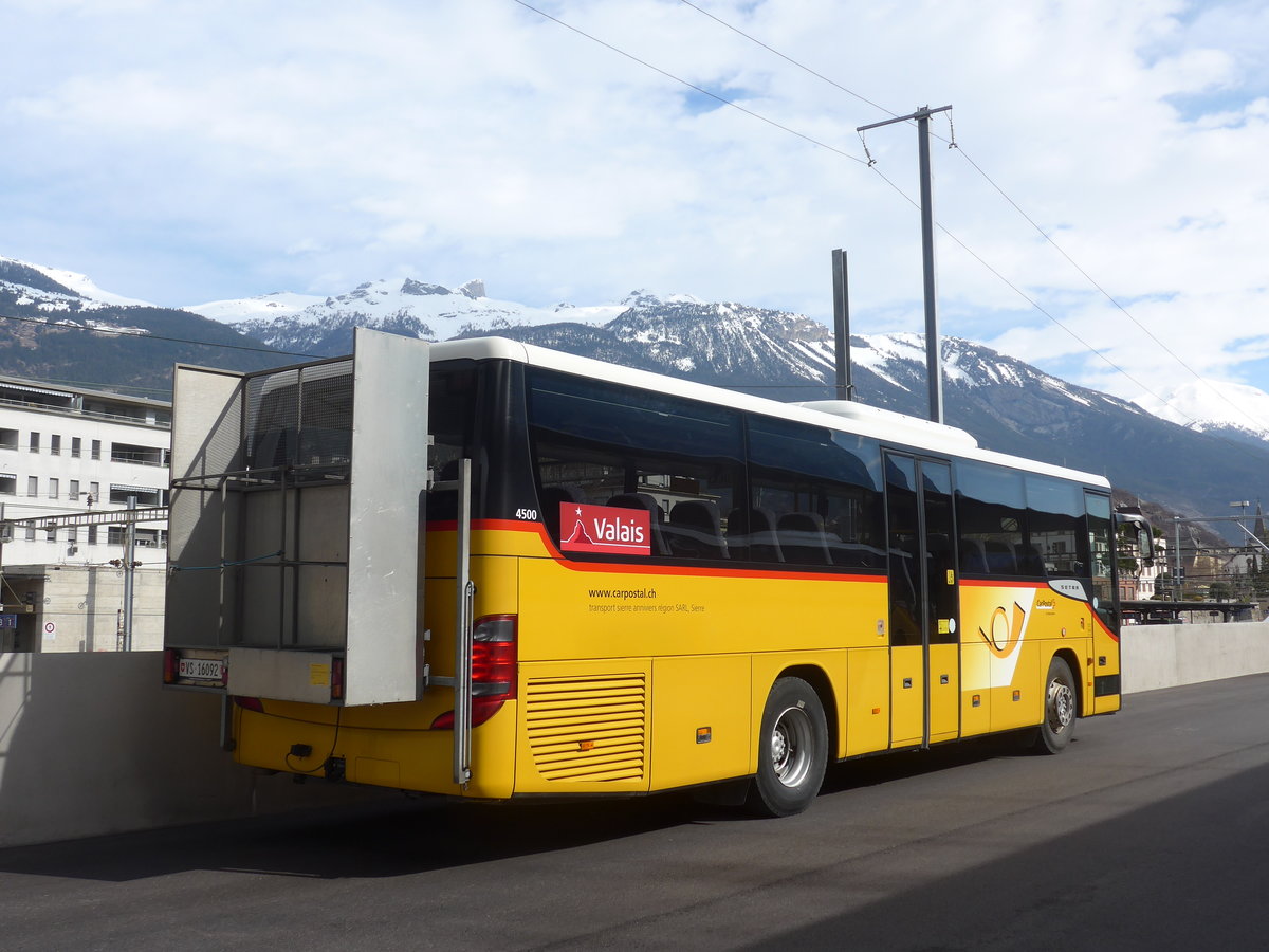 (189'718) - TSAR, Sierre - VS 16'092 - Setra (ex Pfammatter, Sierre) am 30. M�rz 2018 in Sierre, Busbahnhof