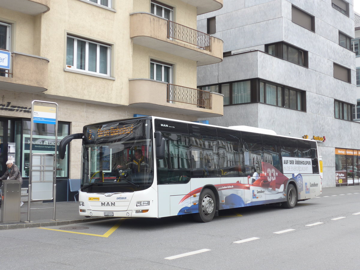 (189'779) - PostAuto Wallis - VS 449'117 - MAN am 30. M�rz 2018 beim Bahnhof Brig