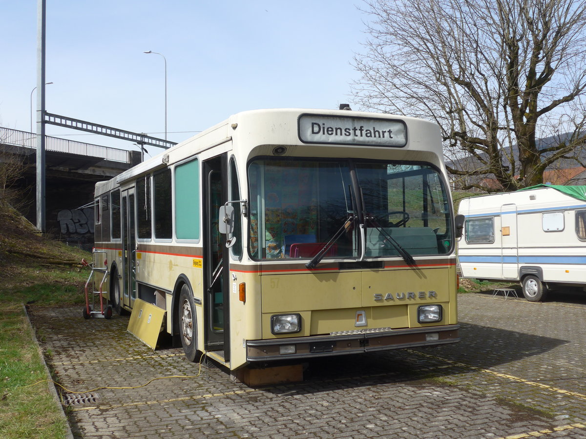 (189'943) - ??? - Saurer/R&J (ex STI Thun Nr. 57) am 2. April 2018 in Del�mont, Von Roll