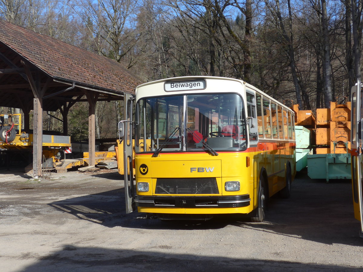 (190'018) - Fischer, Sch�pfen - FBW/R&J (ex RWB M�nsingen; ex Alga, D-Sittensen; ex PM-Oldi-Club, D-Hamburg; ex Burri, Teuffenthal) am 7. April 2018 in Oberburg, Ziegelgut