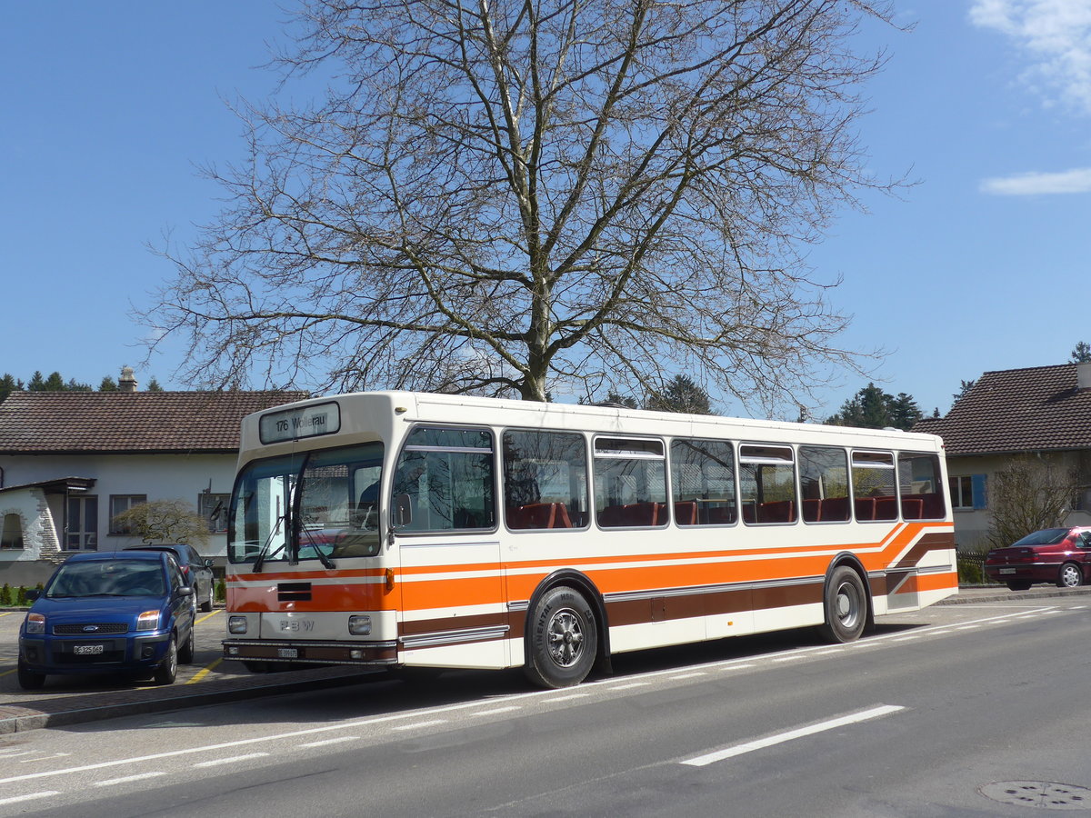 (190'062) - Wegm�ller, M�nsingen - BE 399'675 - FBW/R&J (ex Bamert, Wollerau) am 7. April 2018 in Kernenried, Gasthof L�wen