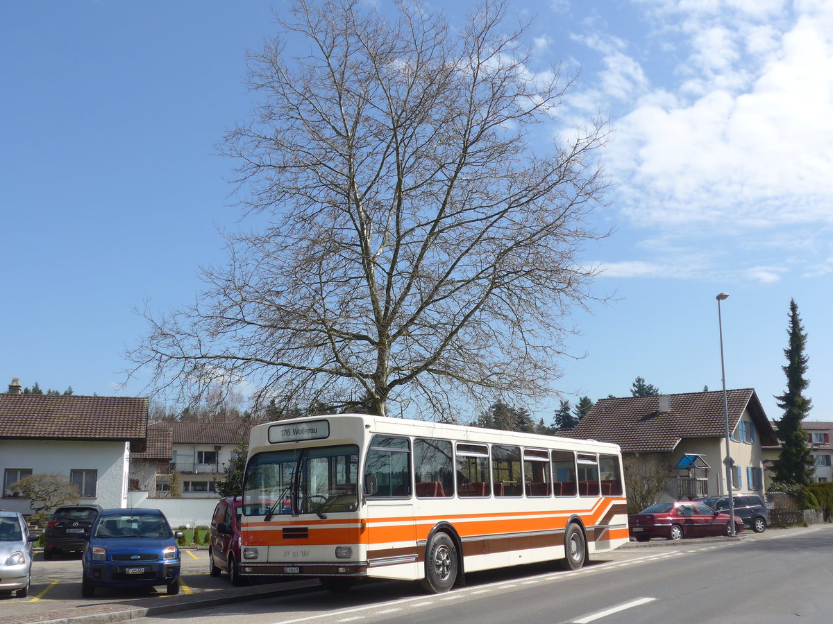 (190'063) - Wegm�ller, M�nsingen - BE 399'675 - FBW/R&J (ex Bamert, Wollerau) am 7. April 2018 in Kernenried, Gasthof L�wen