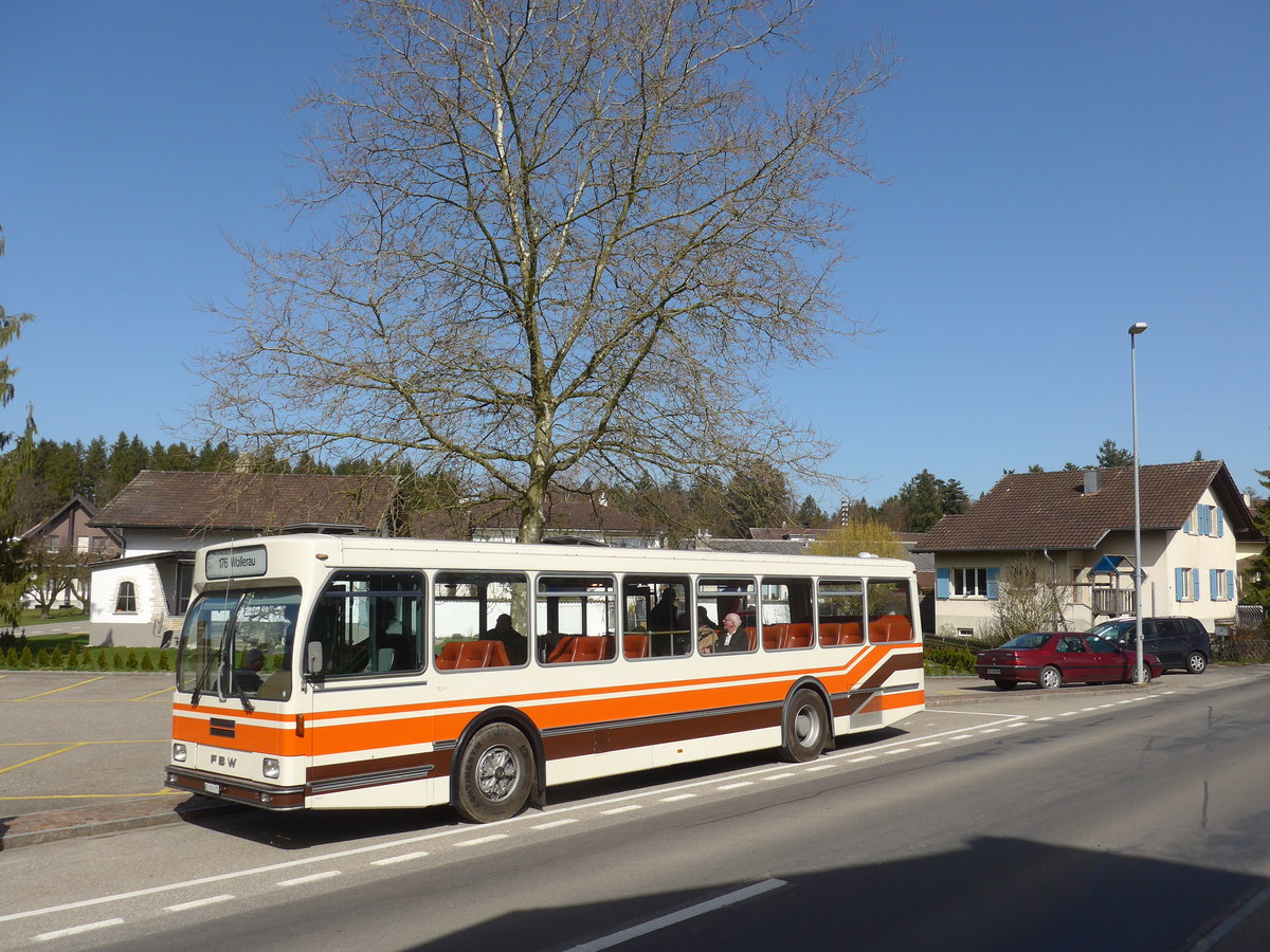 (190'071) - Wegm�ller, M�nsingen - BE 399'675 - FBW/R&J (ex Bamert, Wollerau) am 7. April 2018 in Kernenried, Gasthof L�wen