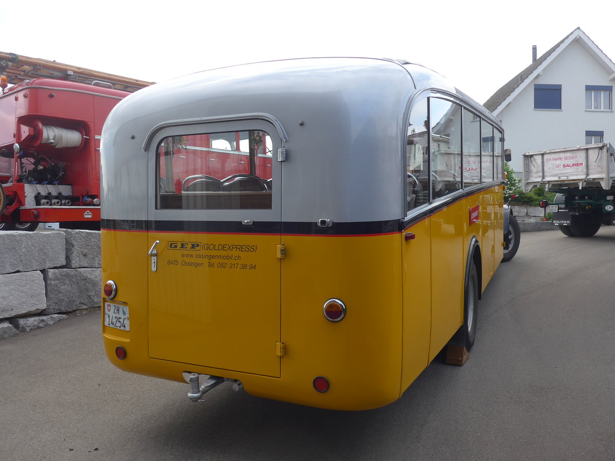 (192'409) - Richter, Ossingen - ZH 14'254 - Saurer/R&J (ex P 23'066; ex P 2118) am 5. Mai 2018 in Attikon, Wegm�ller