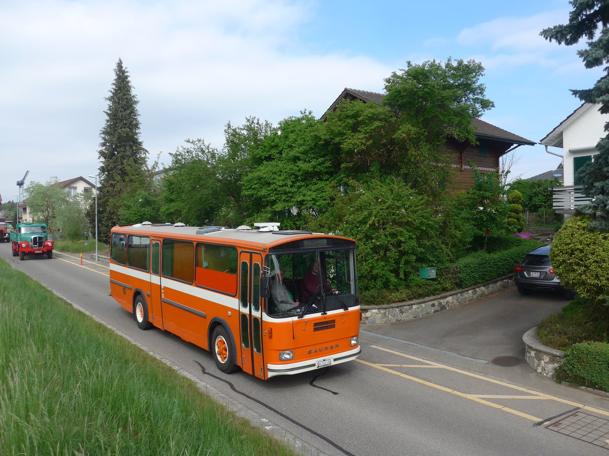 (192'515) - Mangold, Oberengstringen - AG 505'198 - Saurer/Hess (ex RhV Altst�tten Nr. 45) am 5. Mai 2018 in Attikon, Bahnstrasse