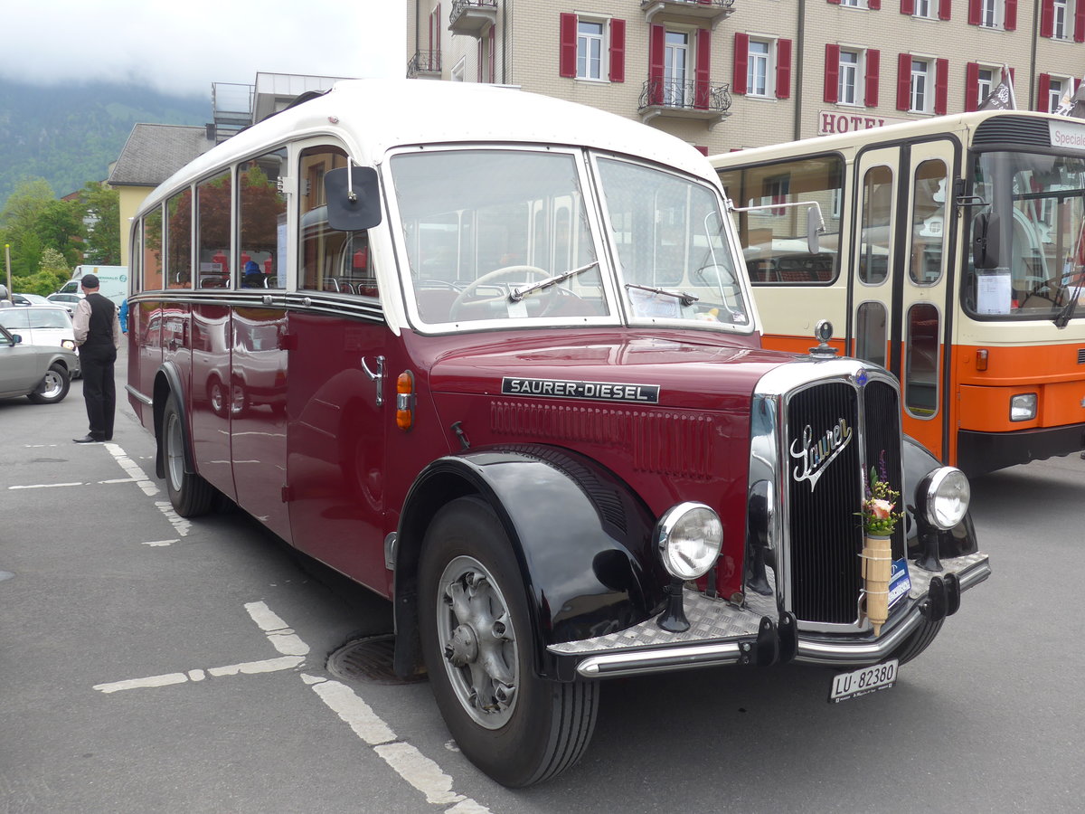 (193'143) - Bechter, Kriens - LU 82'380 - Saurer/Krapf (ex M�nch, D-Marienberg; ex Spirig, Widnau; ex RhV Altst�tten Nr. 33; ex Th�r, Eichberg) am 21. Mai 2018 in Engelberg, OiO