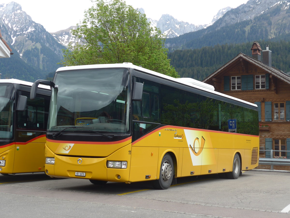 (193'284) - MOB Montreux - Nr. 11/VD 1070 - Irisbus am 21. Mai 2018 beim Bahnhof Ch�teau-d'Oex