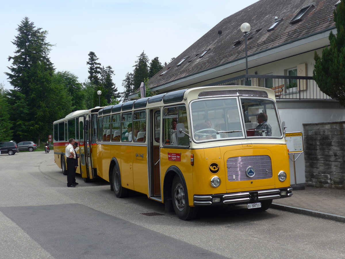 (193'683) - Streiff, Gelterkinden - AG 306'557 - Saurer/Gangloff (ex Oldie-Tours Z�risee, Wollerau; ex OTAG, Wald; ex Leibundgut, Obergoldbach; ex Krebs, Belpberg) am 3. Juni 2018 in Emmenmatt, Moosegg
