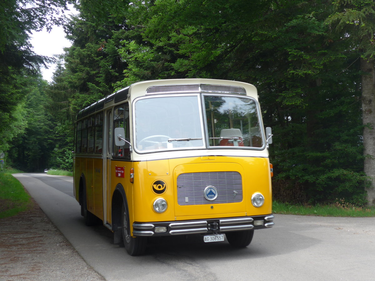 (193'688) - Streiff, Gelterkinden - AG 306'557 - Saurer/Gangloff (ex Oldie-Tours Z�risee, Wollerau; ex OTAG, Wald; ex Leibundgut, Obergoldbach; ex Krebs, Belpberg) am 3. Juni 2018 in Waldh�usern, Kurhaus