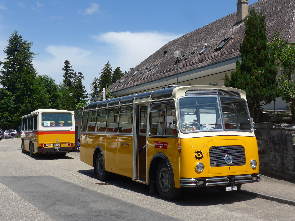 (193'709) - Streiff, Gelterkinden - AG 306'557 - Saurer/Gangloff (ex Oldie-Tours Z�risee, Wollerau; ex OTAG, Wald; ex Leibundgut, Obergoldbach; ex Krebs, Belpberg) am 3. Juni 2018 in Emmenmatt, Moosegg