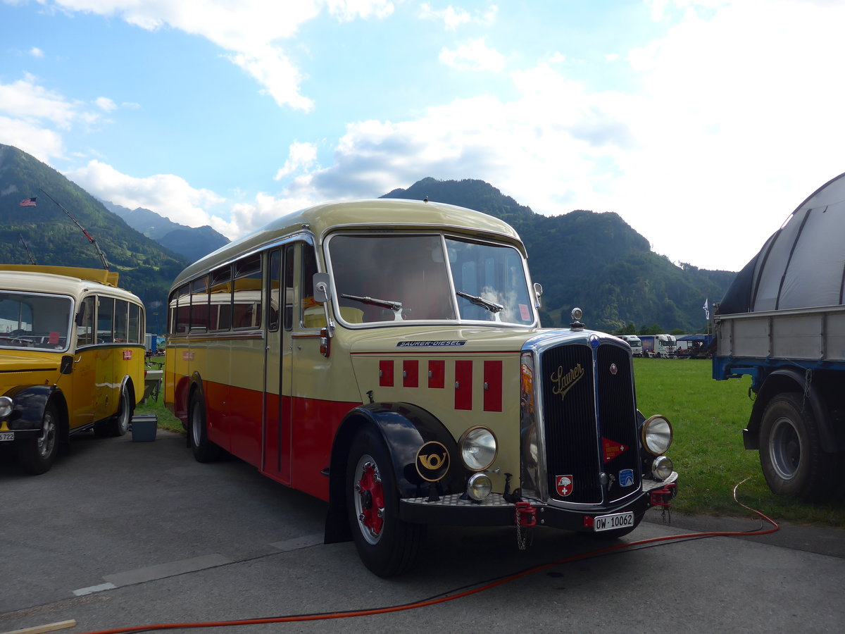 (194'311) - Imfeld, Sachseln - OW 10'062 - Saurer/T�scher (ex L�tscher, Neuheim) am 23. Juni 2018 in Interlaken, Flugplatz 