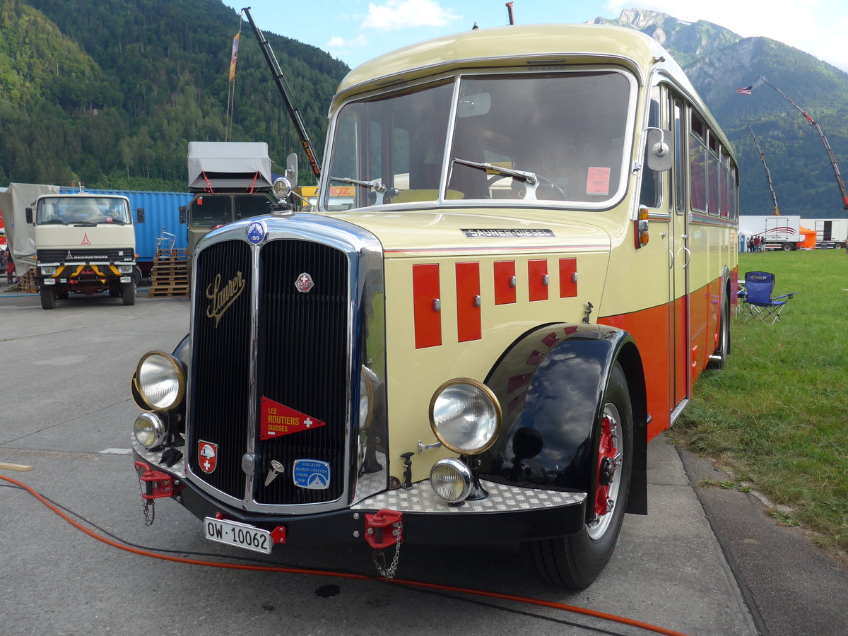 (194'312) - Imfeld, Sachseln - OW 10'062 - Saurer/T�scher (ex L�tscher, Neuheim) am 23. Juni 2018 in Interlaken, Flugplatz