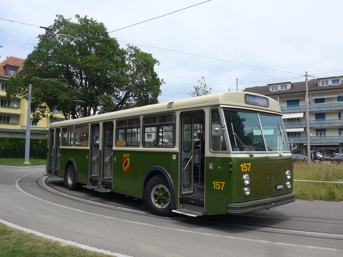 (194'350) - SVB Bern (Bernmobil historique) - Nr. 157/BE 113'157 - FBW/Gangloff am 24. Juni 2018 in Bern, Weissenb�hl