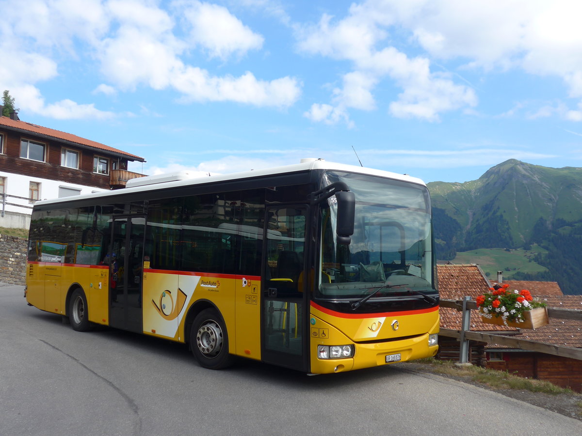 (194'798) - PostAuto Graub�nden - GR 168'876 - Irisbus am 15. Juli 2018 in Tschiertschen, Kehrplatz