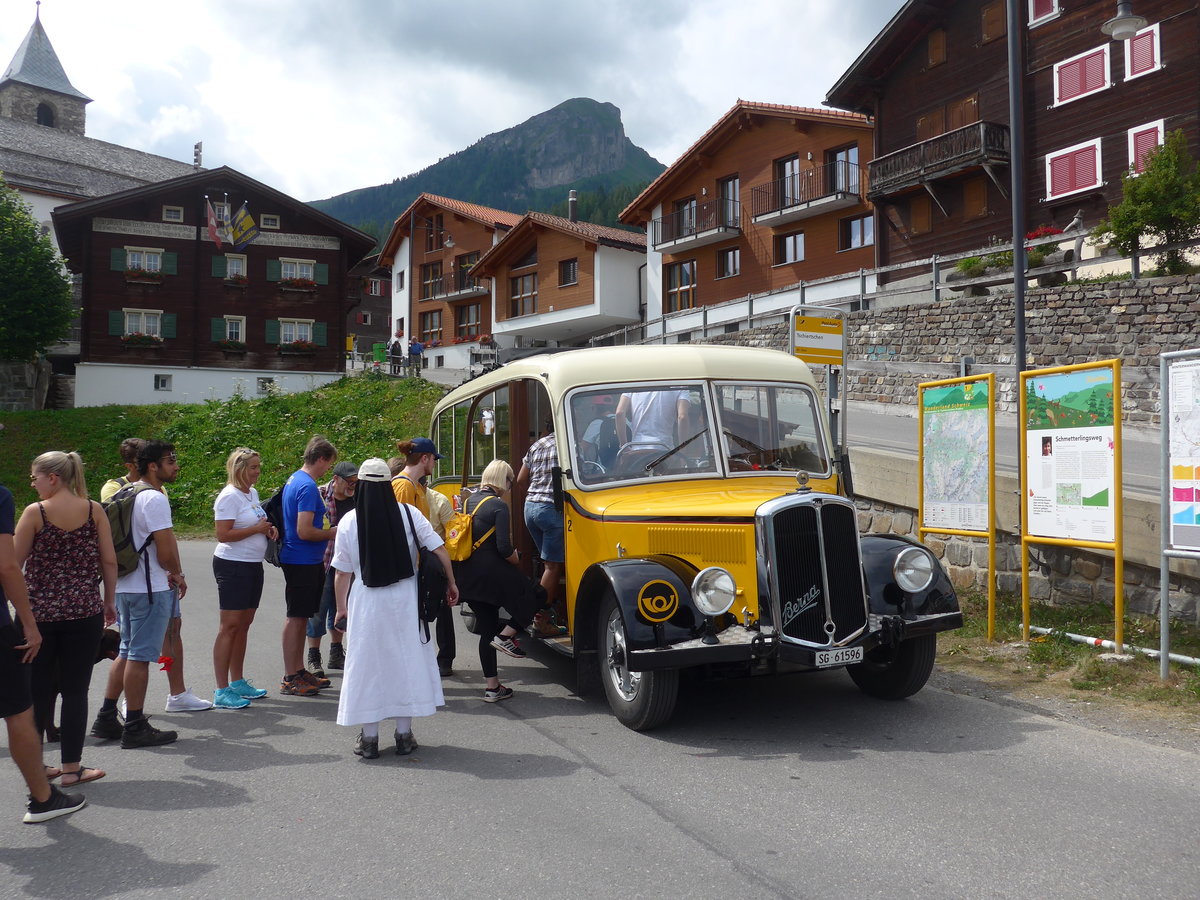 (194'823) - Baumgartner, Horn - Nr. 2/SG 61'596 - Berna/Seitz (ex Nr. 1; ex Rieser, H�tten; ex Kulmhotel, Arosa; ex Wanzenried, Innereriz; ex P 1653) am 15. Juli 2018 in Tschiertschen, Kehrplatz