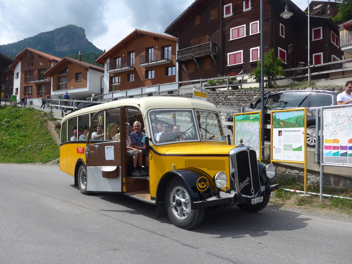 (194'824) - Baumgartner, Horn - Nr. 2/SG 61'596 - Berna/Seitz (ex Nr. 1; ex Rieser, H�tten; ex Kulmhotel, Arosa; ex Wanzenried, Innereriz; ex P 1653) am 15. Juli 2018 in Tschiertschen, Kehrplatz