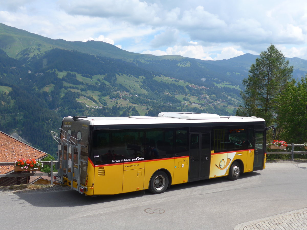 (194'831) - PostAuto Graub�nden - GR 168'876 - Irisbus am 15. Juli 2018 in Tschiertschen, Kehrplatz