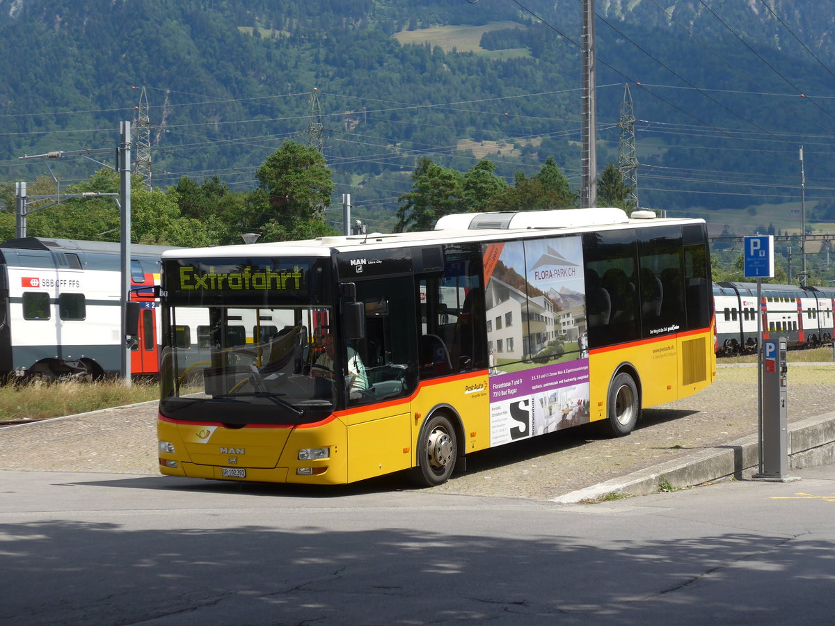 (194'857) - Gessinger, Bad Ragaz - GR 102'392 - MAN/G�ppel am 15. Juli 2018 beim Bahnhof Bad Ragaz