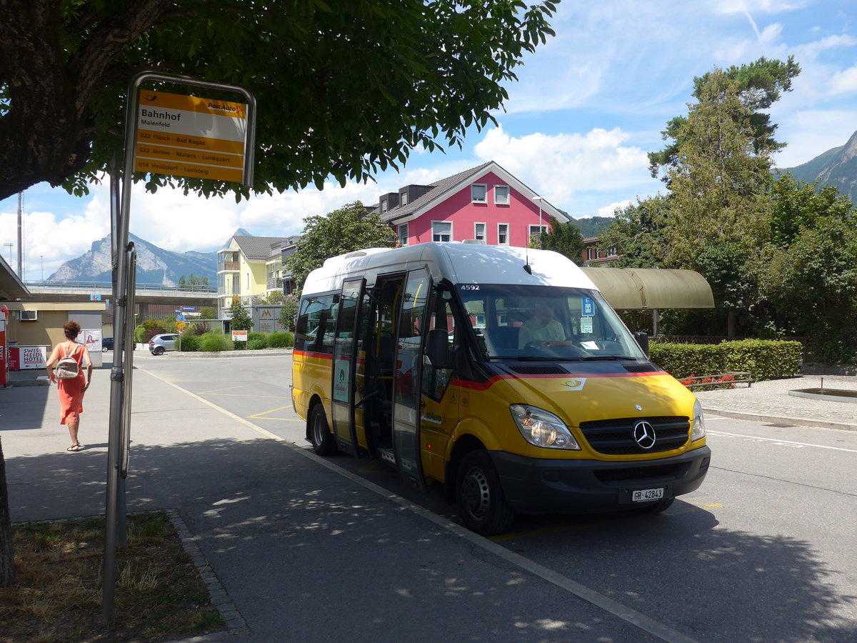 (194'869) - Ackermann, Says - GR 42'843 - Mercedes (ex PostAuto Graub�nden) am 15. Juli 2018 beim Bahnhof Maienfeld
