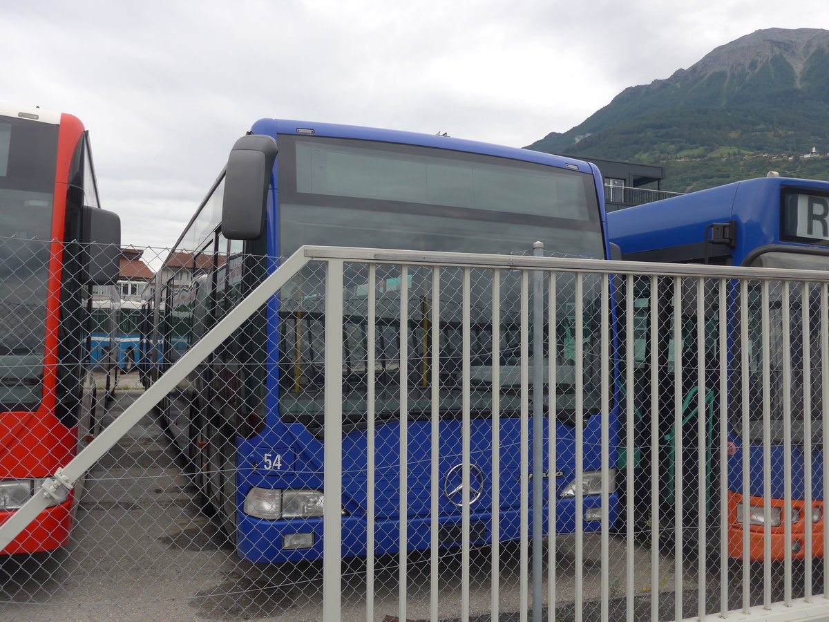 (194'920) - Ruffiner, Turtmann - Nr. 54 - Mercedes (ex VZO Gr�ningen Nr. 54) am 21. Juli 2018 in Turtmann, Garage