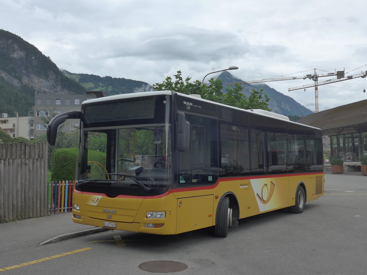 (194'969) - AVG Meiringen - Nr. 62/BE 407'862 - MAN/G�ppel am 21. Juli 2018 in Meiringen, Postautostation