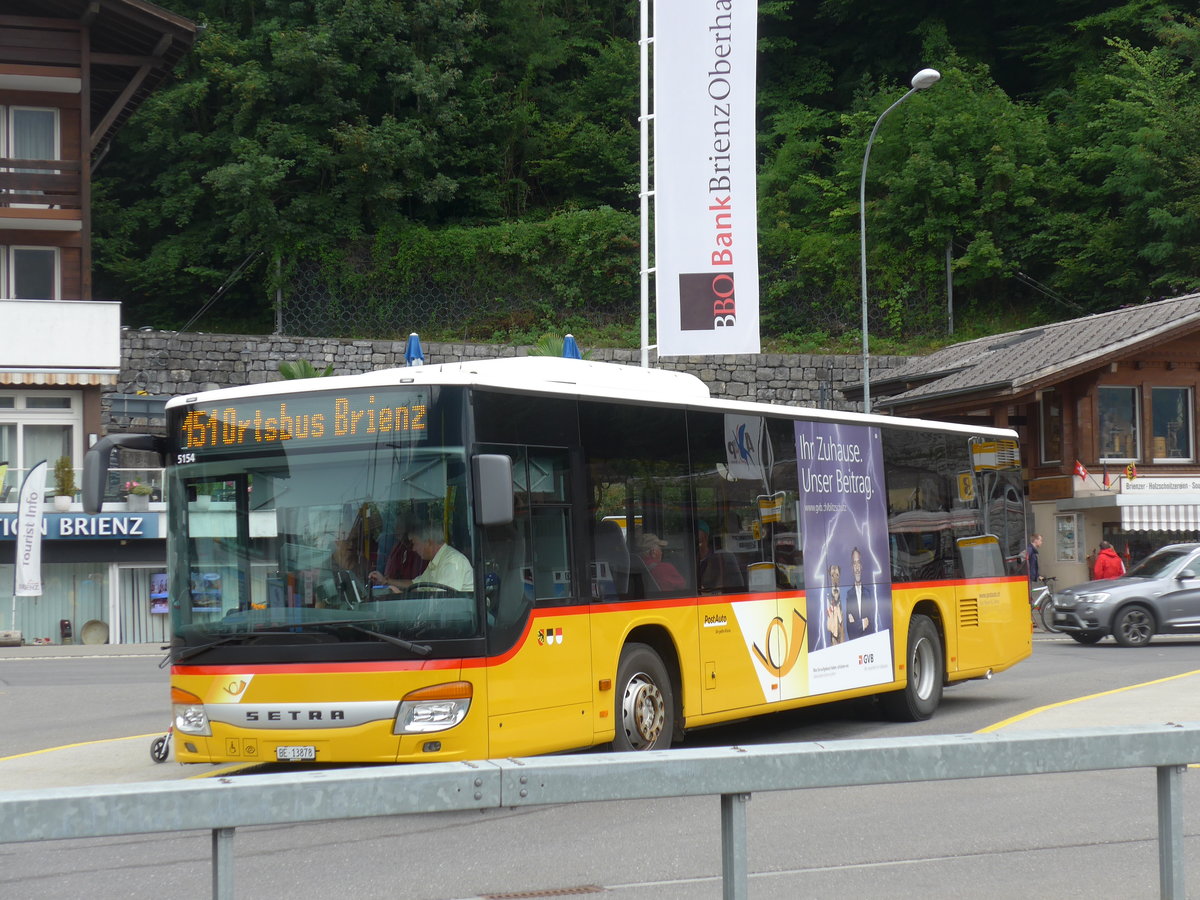 (195'013) - Fl�ck, Brienz - Nr. 0/BE 13'878 - Setra am 21. Juli 2018 beim Bahnhof Brienz