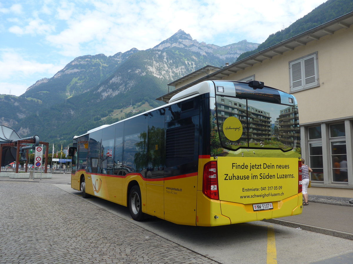 (195'451) - Thepra, Stans - Nr. 12/NW 5107 - Mercedes am 1. August 2018 beim Bahnhof Fl�elen