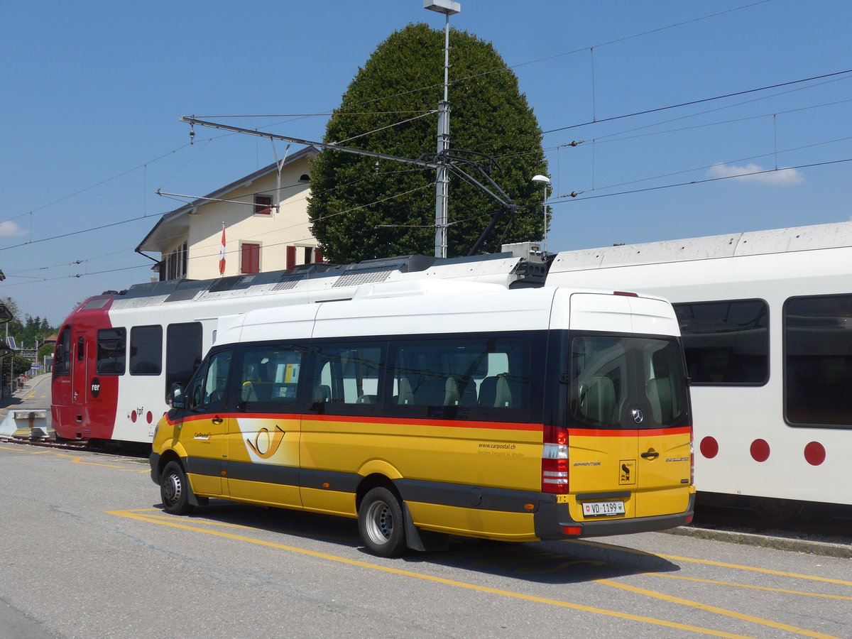 (195'600) - Faucherre, Moudon - VD 1199 - Mercedes am 5. August 2018 beim Bahnhof Pal�zieux
