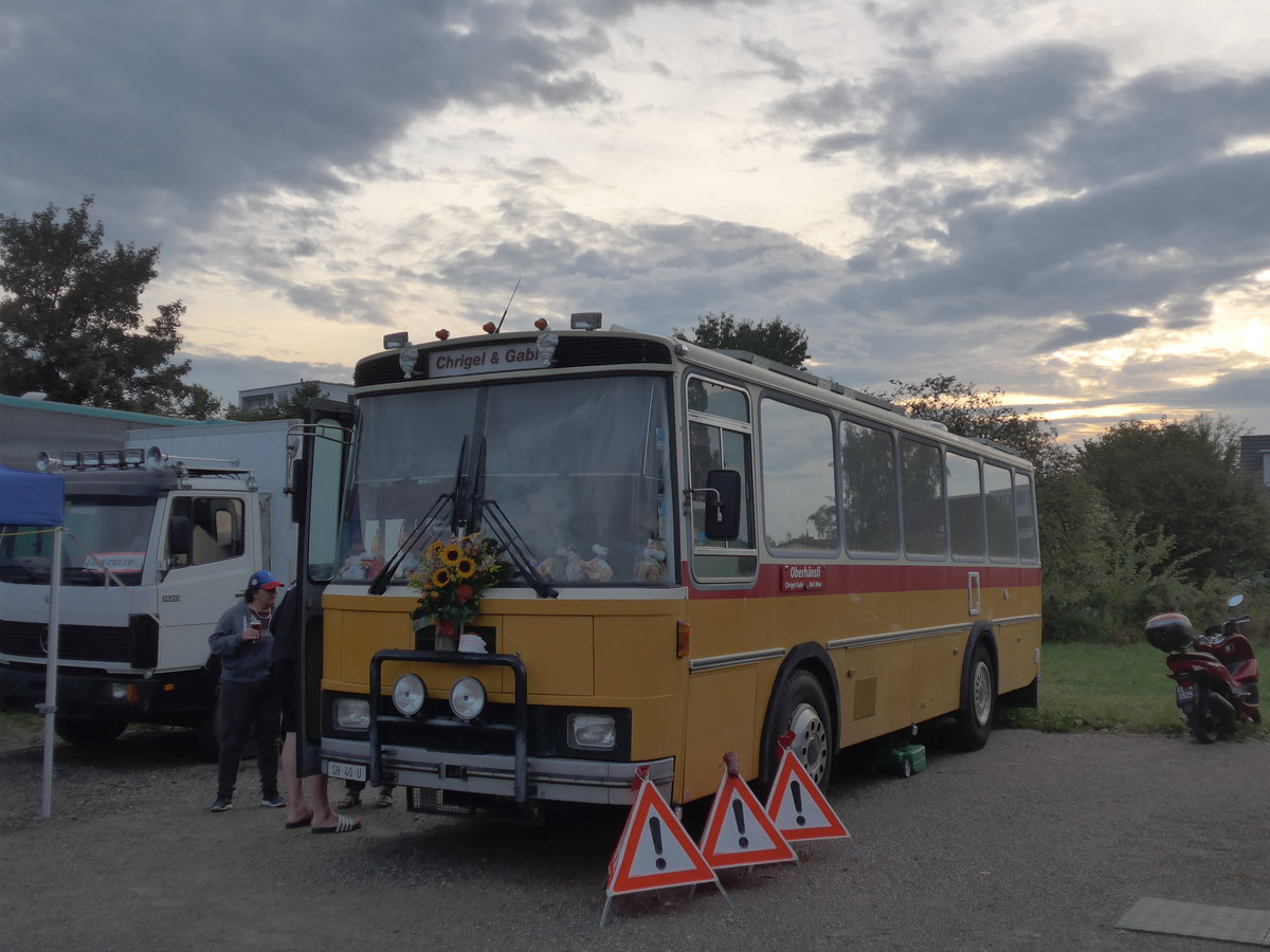 (195'925) - Oberh�nsli, Thayngen - SH 40 U - FBW/T�scher (ex Bus-Halter, Wil Nr. 9) am 17. August 2018 in Wettingen, Zirkuswiese