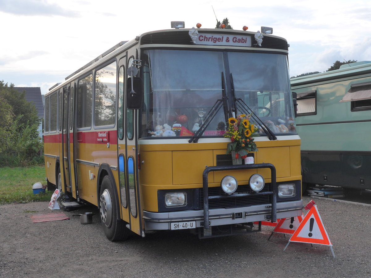 (195'936) - Oberh�nsli, Thayngen - SH 40 U - FBW/T�scher (ex Bus-Halter, Wil Nr. 9) am 17. August 2018 in Wettingen, Zirkuswiese