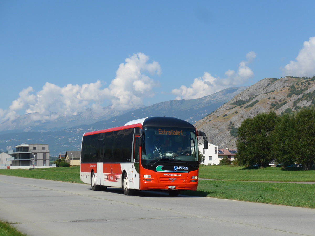 (196'011) - Ruffiner, Turtmann - VS 95'740 - MAN (ex Th�sac, D-Windischleuba) am 19. August 2018 in Turtmann, Flugplatz