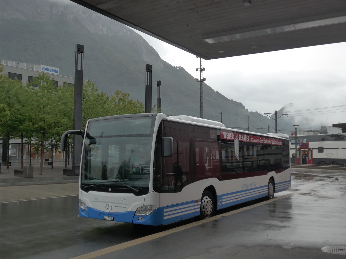 (196'254) - RTB Altst�tten - Nr. 40/SG 335'054 - Mercedes am 1. September 2018 beim Bahnhof Sargans