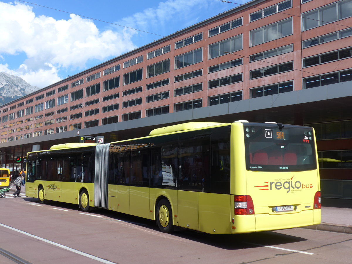 (196'677) - IVB Innsbruck - Nr. 263/I 263 IVB - MAN am 10. September 2018 beim Bahnhof Innsbruck