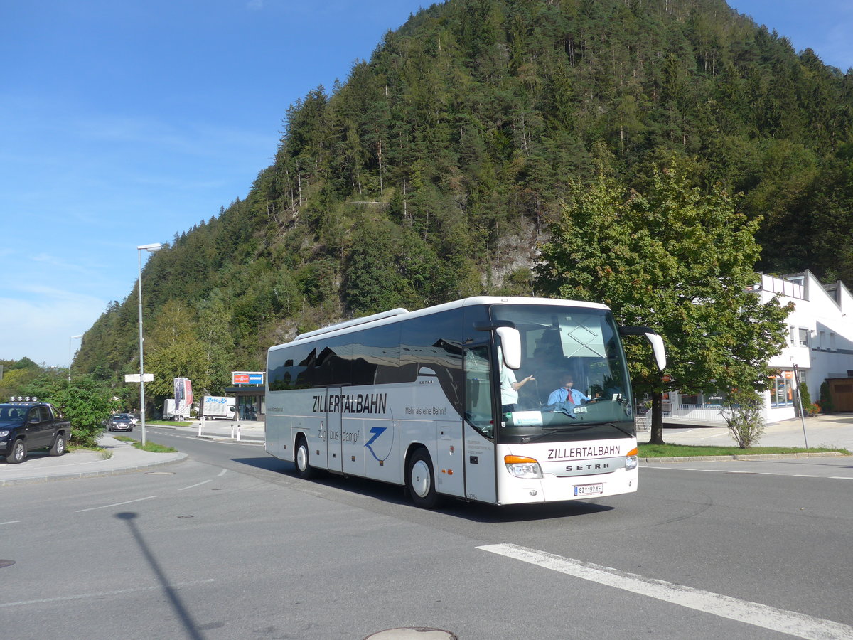 (196'826) - ZVB Jenbach - SZ 192 YF - Setra am 11. September 2018 in Brixlegg, Innsbrucker Strasse