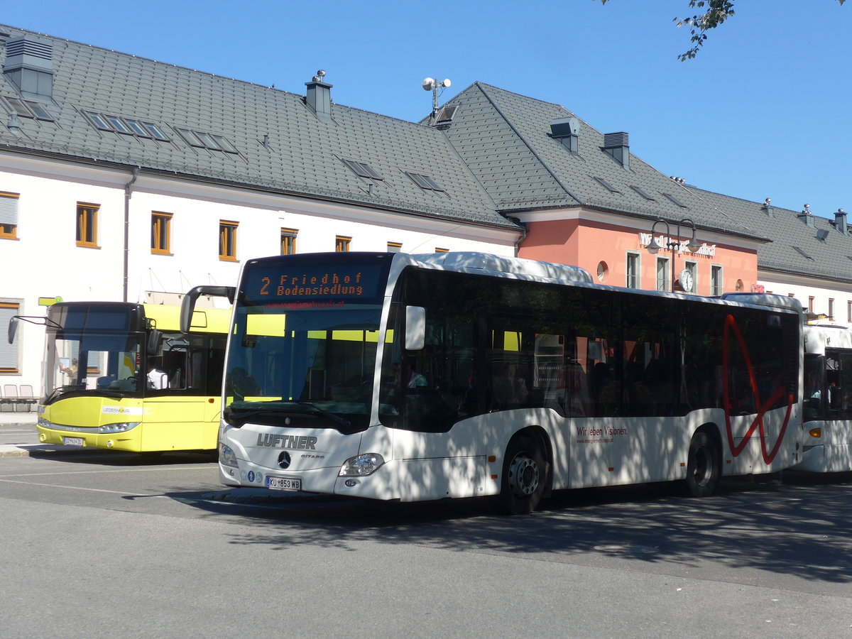 (196'952) - L�ftner, Rum - KU 853 WB - Mercedes am 12. September 2018 beim Bahnhof W�rgl