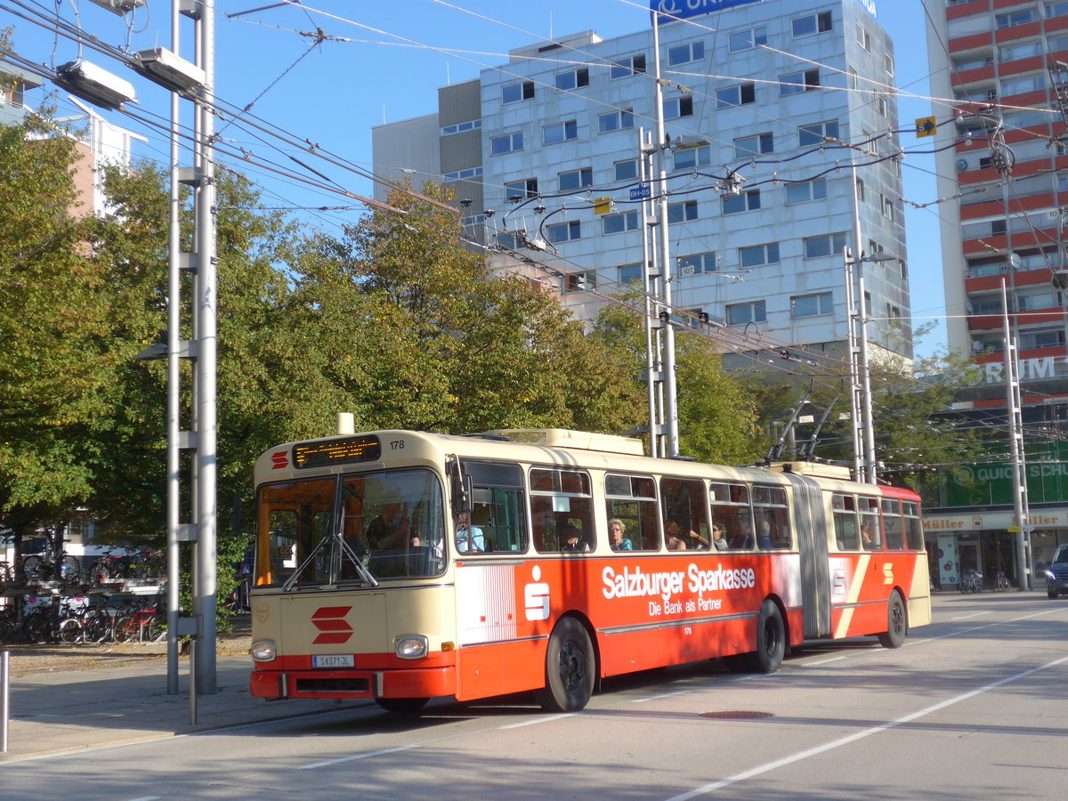 (197'077) - SSV Salzburg (POS) - Nr. 178/S 371 JL - Gr�f&Stift Gelenktrolleybus am 13. September 2018 beim Bahnhof Salzburg 