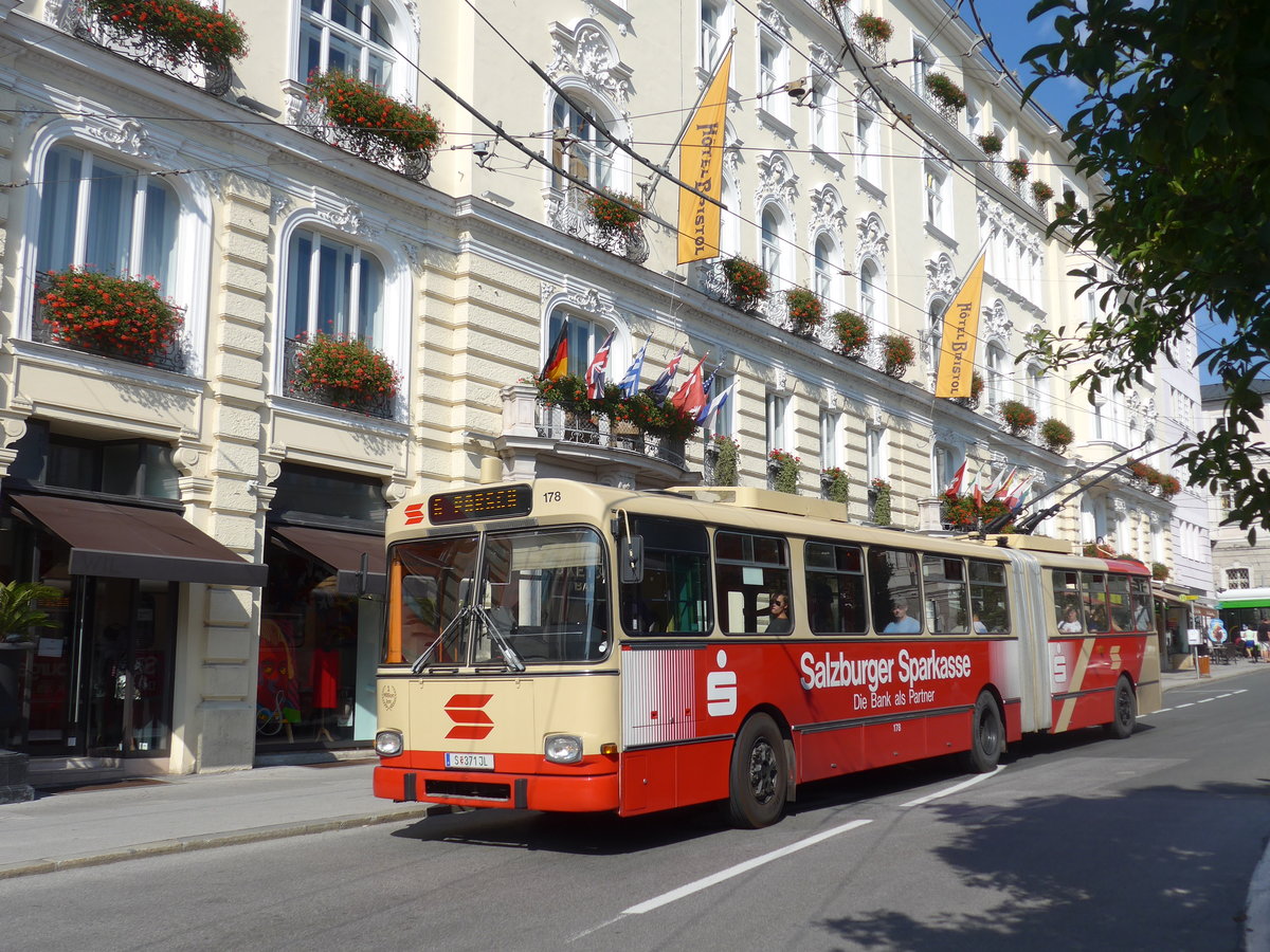 (197'278) - SSV Salzburg (POS) - Nr. 178/S 371 JL - Gr�f&Stift Gelenktrolleybus am 13. September 2018 in Salzburg, Makartplatz