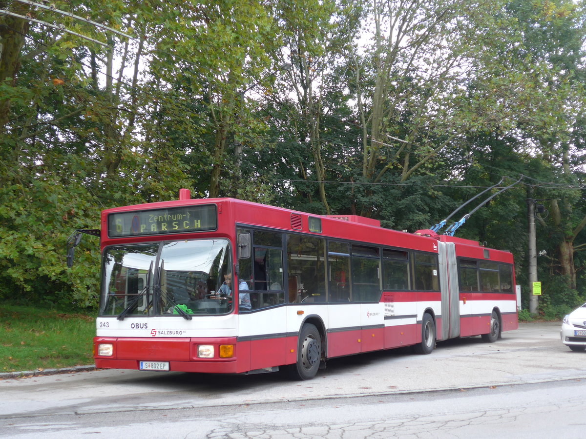 (197'539) - OBUS Salzburg - Nr. 243/S 802 EP - Gr�f&Stift Gelenktrolleybus (ex Nr. 9663) am 14. September 2018 in Salzburg, Itzling West