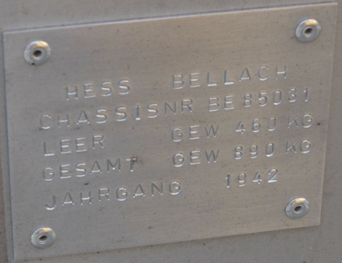 (197'668) - Typenschild - Schmid, Th�rishaus - am 16. September 2018 in Meiringen, Postautostation