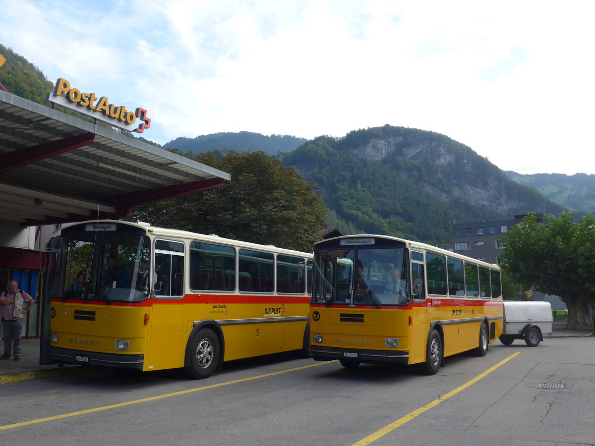 (197'671) - Schmid, Th�rishaus - BE 26'206 - Saurer/T�scher (ex P 24'244) am 16. September 2018 in Meiringen, Postautostation
