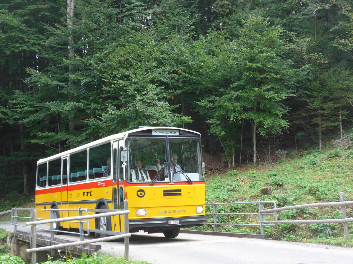 (197'747) - Schmid, Th�rishaus - BE 26'206 - Saurer/T�scher (ex P 24'244) am 16. September 2018 bei Geissholz