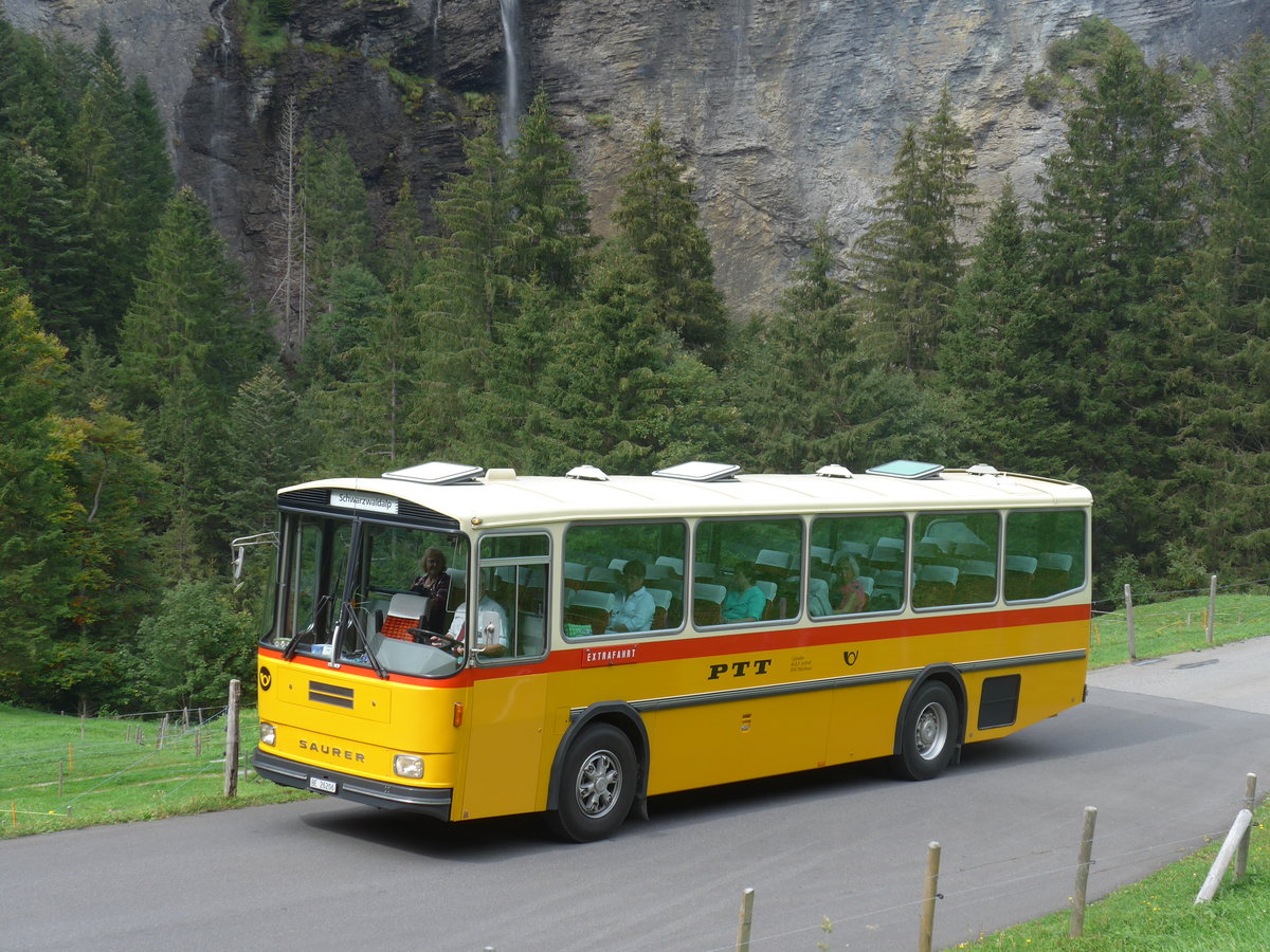(197'755) - Schmid, Th�rishaus - BE 26'206 - Saurer/T�scher (ex P 24'244) am 16. September 2018 in Meiringen, Scheideggstrasse