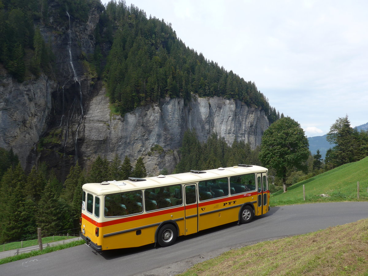 (197'764) - Schmid, Th�rishaus - BE 26'206 - Saurer/T�scher (ex P 24'244) am 16. September 2018 in Meiringen, Scheideggstrasse