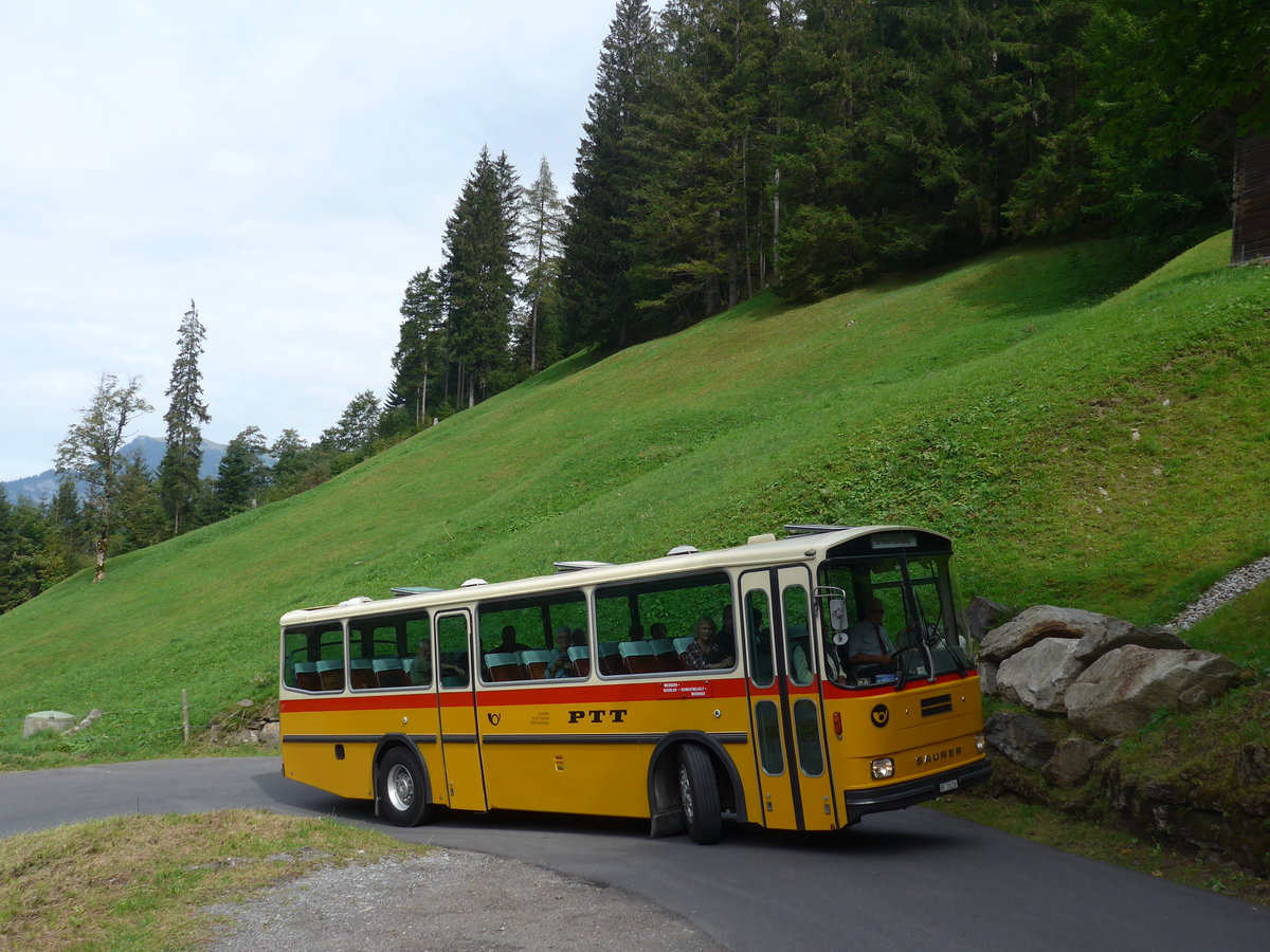 (197'767) - Schmid, Th�rishaus - BE 26'206 - Saurer/T�scher (ex P 24'244) am 16. September 2018 in Meiringen, Scheideggstrasse