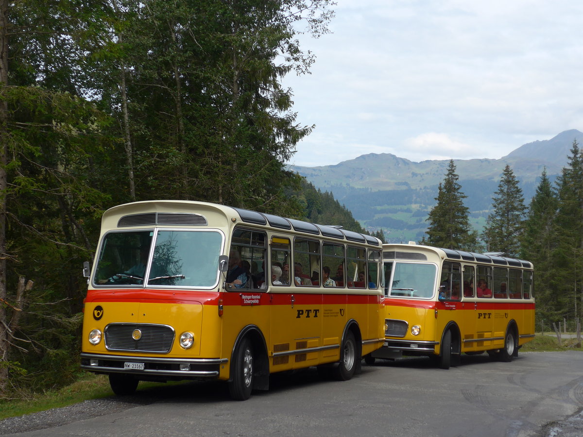 (197'774) - M�ller, Ennetmoos - NW 23'167 - FBW/Gangloff (ex Rentsch, Gunten; ex P 23'203; ex P 21'003) am 16. September 2018 in Meiringen, Scheideggstrasse