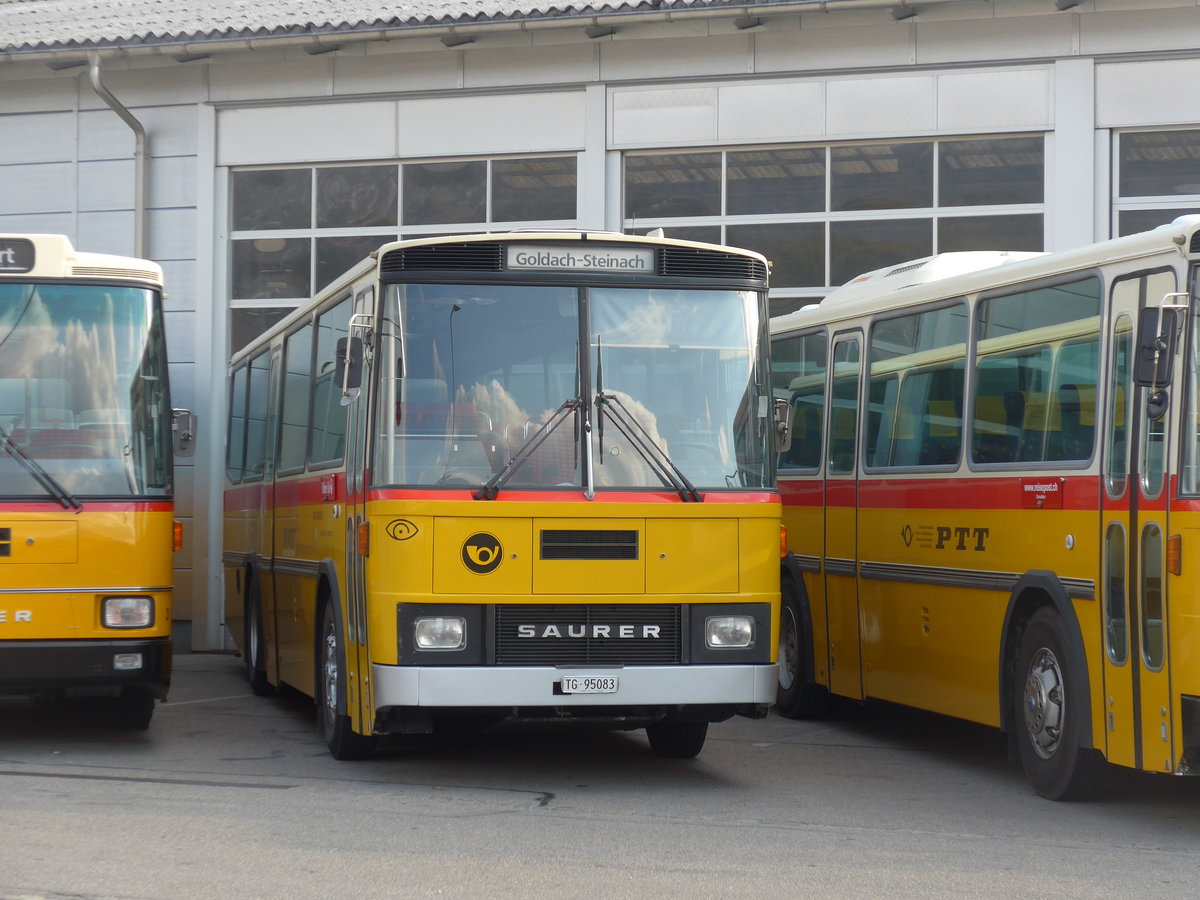 (198'028) - Oldtimer Club Saurer, Arbon - TG 95'083 - Saurer/T�scher (ex Schwizer, Goldach Nr. 2) am 30. September 2018 in Bellach, Hess
